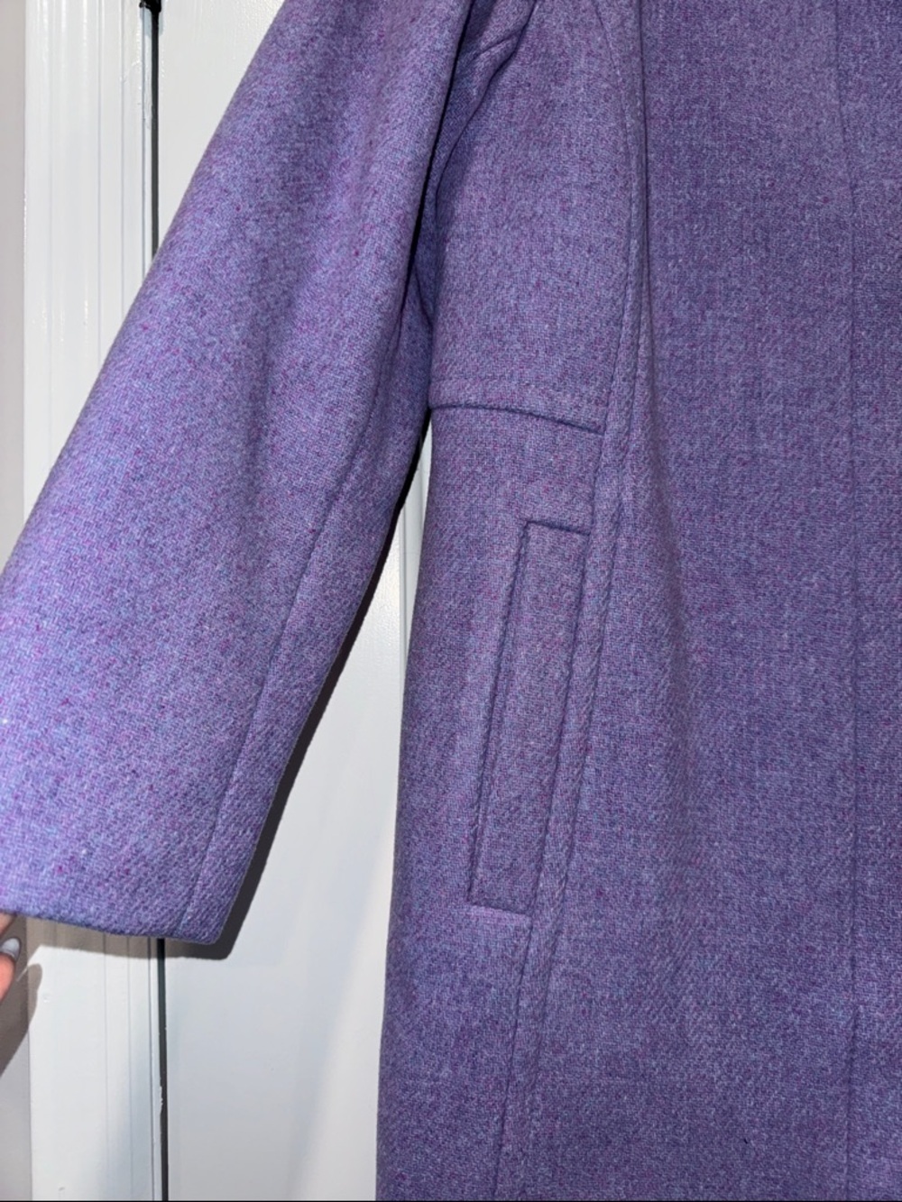 NWT Talbots Lavender Wool Blend Stand Collar Pea Coat Size 12 -RETAIL $300 - Picture 3 of 10